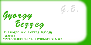 gyorgy bezzeg business card